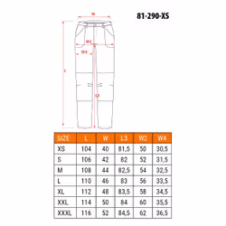 NEO tools 81-290-XS pantalone protettivo Nero