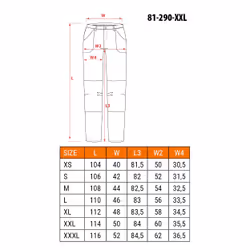 NEO tools 81-290-XXL pantalone protettivo Nero