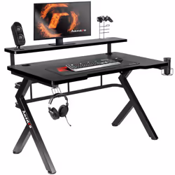 Huzaro Hero 5.0, Dritto, Forma rettangolare, Fibra di carbonio, Alluminio, Gaming, Studio, Nero