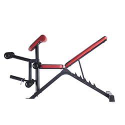 HMS Fitness LS3859 Panca di allenamento con peso regolabile Schienale regolabile Sedile regolabile Gym Nero, Rosso