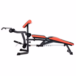 HMS Fitness LS3050 Panca di allenamento con peso regolabile Schienale regolabile Sedile regolabile Gym Nero, Rosso - Vista aggiuntiva 5