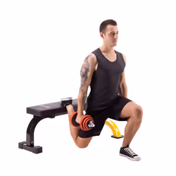 HMS Fitness L8012 Panca da allenamento con pesi piatti Gym, Casa Nero, Giallo - Vista aggiuntiva 7