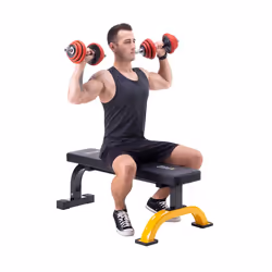 HMS Fitness L8012 Panca da allenamento con pesi piatti Gym, Casa Nero, Giallo - Vista aggiuntiva 8