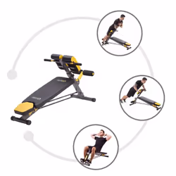HMS Fitness LSR8311 Panca da allenamento con pesi piatti Sedile regolabile Casa Nero, Giallo - Vista aggiuntiva 4