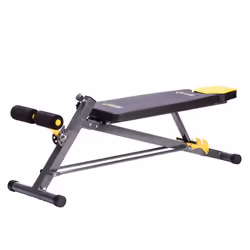 HMS Fitness LSR8311 Panca da allenamento con pesi piatti Sedile regolabile Casa Nero, Giallo - Vista aggiuntiva 7