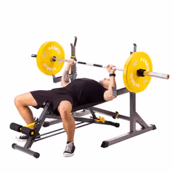 HMS Fitness LSR8311 Panca da allenamento con pesi piatti Sedile regolabile Casa Nero, Giallo - Vista aggiuntiva 8