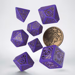 Q-workshop The Witcher Dice Set. Dandelion, Universale, Adulti e bambini, Qualsiasi tipo, Plastica, Oro, Viola, Polonia