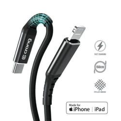 Crong CRG-AL15USCL-BLK cavo Lightning 1,5 m Alluminio, Nero