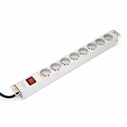 Digitus A-19-STRIP-2-IMP, Gestito, 1U, Bianco, 8 presa(e) AC, 1,8 m, 250 V