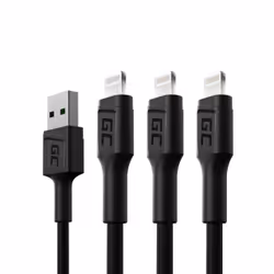 Green Cell KABGCSET05, 1,2 m, Lightning, USB A, Maschio, Maschio, Nero