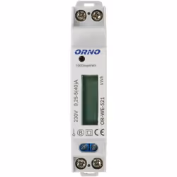 Orno WE-521 - Contatore digitale a corrente alternata, display digitale a 1 fase, con certificato MID e uscita a impulsi