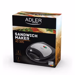 Adler AD 3015 tostiera 750 W Nero, Argento - Vista aggiuntiva 6