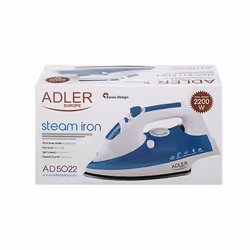 Adler AD 5022 Ferro da stiro a secco e a vapore Piastra in Ceramica 2200 W Blu, Bianco