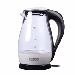 Camry Premium CR 1251w bollitore elettrico 1,7 L 2200 W Nero, Acciaio inox, Trasparente