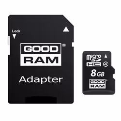 Goodram M40A, 8 GB, MicroSDHC, Classe 4, UHS-I, 15 MB/s, 4 MB/s