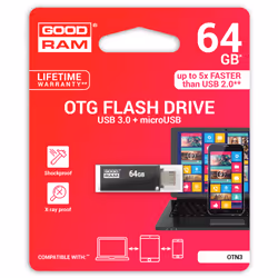 Goodram TWIN 64 GB USB 3.0 unità flash USB USB Type-A / Micro-USB 3.2 Gen 1 (3.1 Gen 1) Nero - Vista aggiuntiva 5