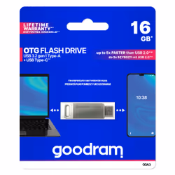 Goodram ODA3 unità flash USB 16 GB USB Type-A / USB Type-C 3.2 Gen 1 (3.1 Gen 1) Argento - Vista aggiuntiva 7