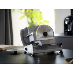 Eldom - KR400 Taglierina elettrica senza filo, affettatrice per gastronomia, affettatrice per pane, 150W, include 2 lame in acciaio inox, sistema di