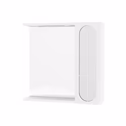 Specchio da bagno con Pensile Savinidue Specchio da bagno con illuminazione superiore led e pensile laterale arricchito da ve ...