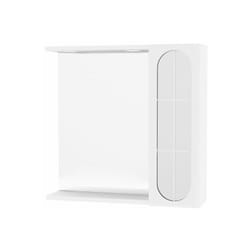Savinidue - Specchio da Bagno con Illuminazione Led e Pensile Laterale Bianco