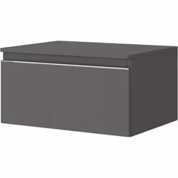 Con TOP superiore. Materiale: MDF laminato Cassetto con chiusura rallentata e maniglia metallica.
