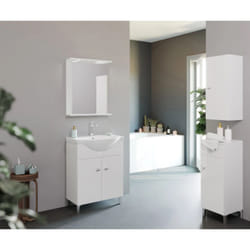 Mobile bagno 'moon' bianco lucido, 65x45x158 cm