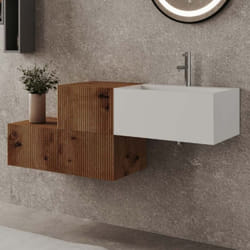 Cassettone con anta cannettata serie Roma - Rovere Oro 3010/F40
