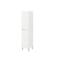 Colonna bagno a terra rovere bianco con ante reversibili