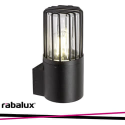 Rabalux - haren, outdoor wall lamp, black aluminium lamp with transpar
