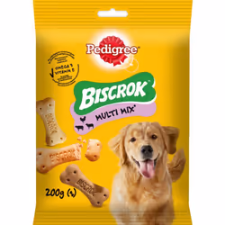 Biscotti ricchi di vitamine e Sali minerali, in confezione da 200Gr Pedigree Biscrok sono biscotti croccanti a forma di picco ...