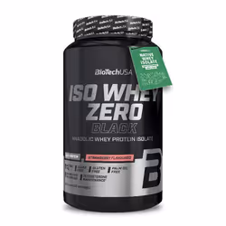 BioTechUSA Iso Whey Zero Black, Polvere, Proteina isolata del siero del latte, Fragola, L-Alanina, L-Arginina, L-Acido aspart ...