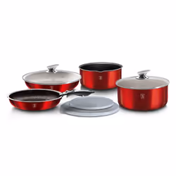 Berlinger Haus BH/6145, Set misto, Borgogna, Alluminio, Marmo, Ergonomico, Impugnatura morbida, Gas, Alogena, Induzione