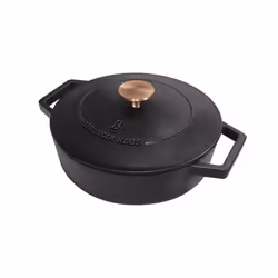Berlinger Haus BH/6493, Pirofila casseruola, Rotondo, Gas, Alogena, Induzione, Nero, Smaltato, Ghisa