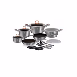 Berlinger Haus BH/7037, Set misto, Grigio, Alluminio, Titanio, Grigio, Ergonomico, Impugnatura morbida