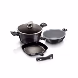 Berlinger Haus BH/7052, Set misto, Grigio, Alluminio, Marmo, Nero, Ergonomico, Impugnatura morbida