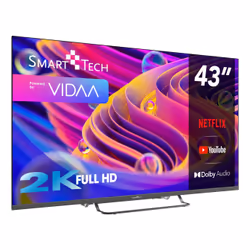 Smart-Tech 43FV02V, 109,2 cm (43"), 1920 x 1080 Pixel, DLED, Smart TV, Wi-Fi, Grigio