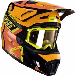 Leatt 7.5 V24 Casco da motocross con occhiali, nero-arancione, dimensione L per uomo
