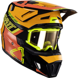 Leatt 7.5 V24 Casco da motocross con occhiali, nero-arancione, dimensione L per uomo