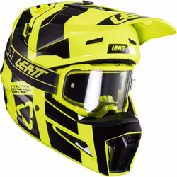 Leatt 3.5 V24 Casco da motocross con occhiali, nero-giallo, dimensione M per uomo