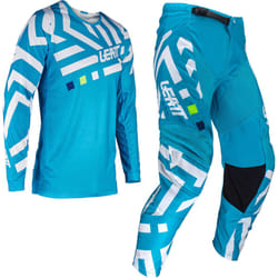Leatt 3.5 Ride Pattern 2024 Set maglia e pantaloni motocross, bianco-blu, dimensione L per uomo