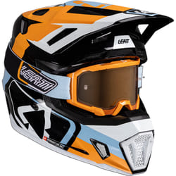 Leatt 7.5 Patch Casco da motocross con occhiali, nero-bianco-arancione, dimensione M per uomo