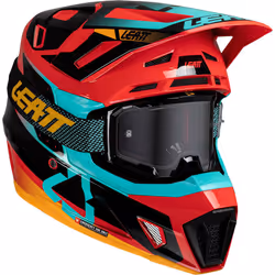 Leatt 7.5 Vector Casco da motocross con occhiali, nero-rosso-blu, dimensione XL per uomo