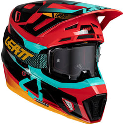 Leatt 7.5 Vector Casco da motocross con occhiali, nero-rosso-blu, dimensione XL per uomo