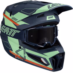 Leatt 3.5 Angled Casco da motocross con occhiali, rosso-verde-blu, dimensione M per uomo