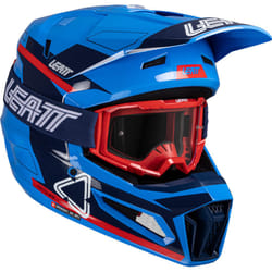 Leatt 3.5 Angled Casco da motocross con occhiali, rosso-blu, dimensione L per uomo
