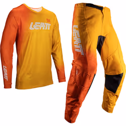 Leatt 3.5 Ride Kit Fade 2025 Set Maglia e Pantaloni Motocross, giallo-arancione, dimensione L per uomo