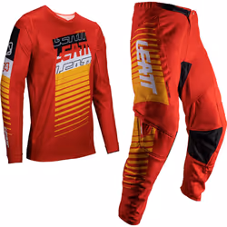 Leatt 3.5 Ride Kit Stripes 2025 Set Maglia e Pantaloni Motocross, rosso, dimensione L per uomo