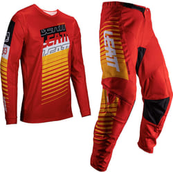 Leatt 3.5 Ride Kit Stripes 2025 Set Maglia e Pantaloni Motocross, rosso, dimensione L per uomo