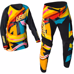 Leatt 3.5 Ride Kit Carnival 2025 Mini/Junior Set Maglia e Pantaloni Motocross, nero-multicolore, dimensione S