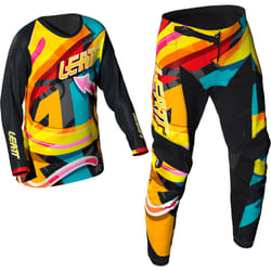 Leatt 3.5 Ride Kit Carnival 2025 Mini/Junior Set Maglia e Pantaloni Motocross, nero-multicolore, dimensione S